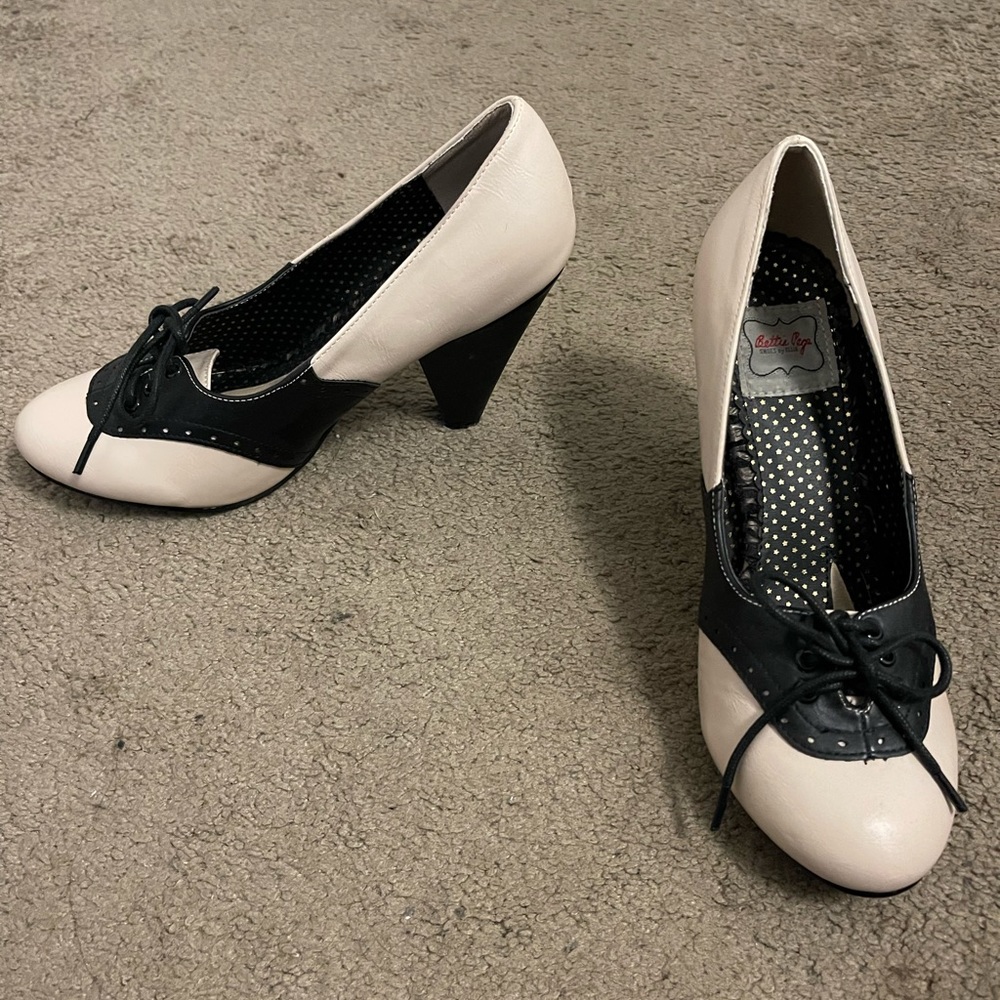 Bettie page saddle heels.
